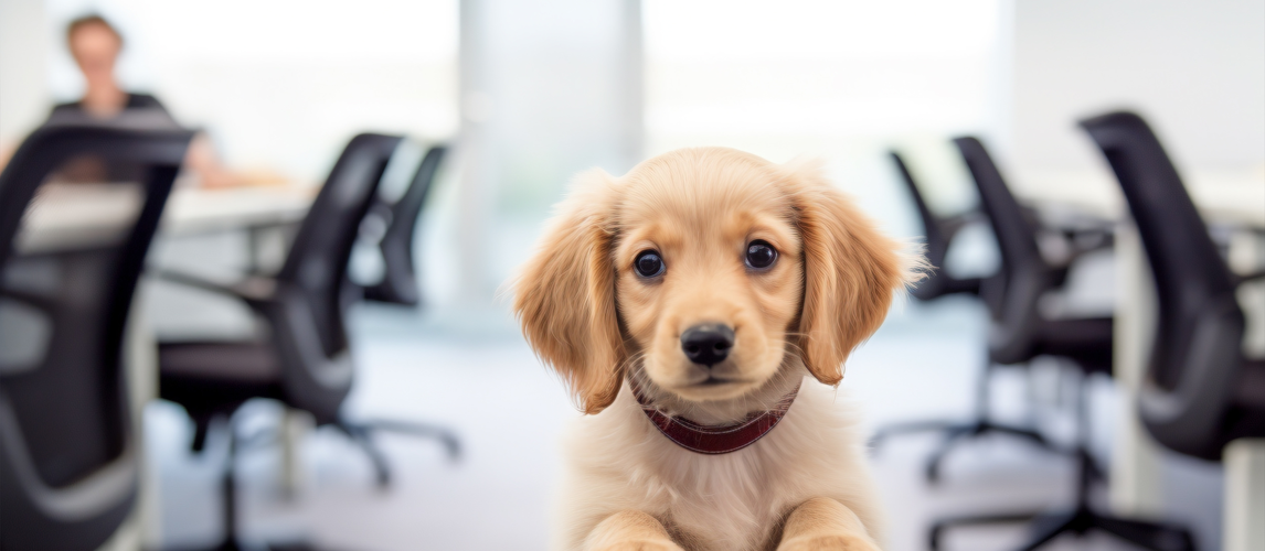 Hund im Büro | © AdobeStock | Firn