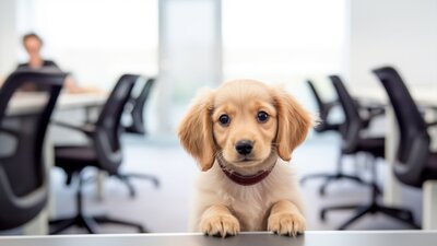 Hund im Büro | © AdobeStock | Firn