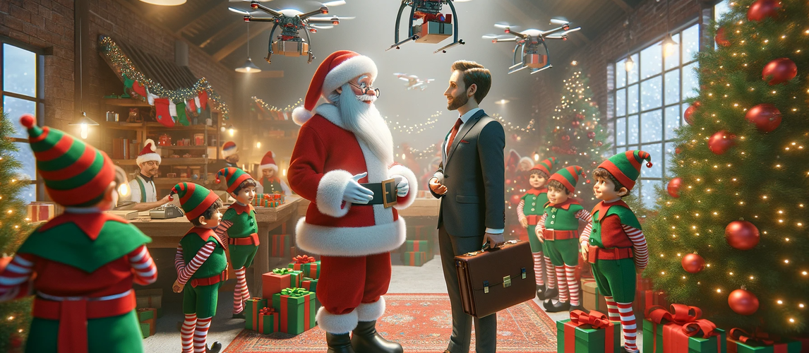 Weihnachtsmann in Zeiten der Umstrukturierung | © ifb | erstellt mit Hilfe von KI