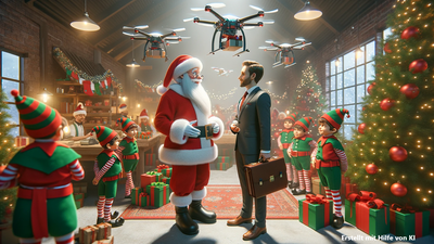 Weihnachtsmann in Zeiten der Umstrukturierung | © ifb | erstellt mit Hilfe von KI