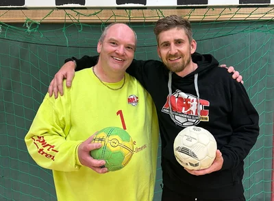 Andreas Kühnel (links) als Handballtorwart  | © Andreas Kühnel