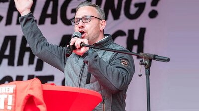 Kay Gottschall bei einer Demo | © EVG