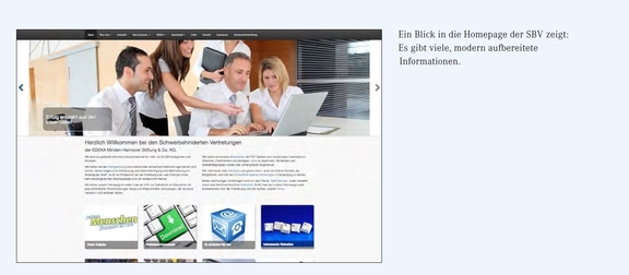Einblick in die Homepage