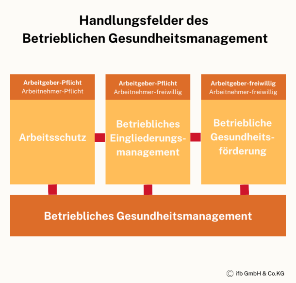 Handlungsfelder betriebliches Gesundheitsmanagement | © ifb GmbH & Co.KG Handlungsfelder betriebliches Gesundheitsmanagement | © ifb GmbH & Co.KG